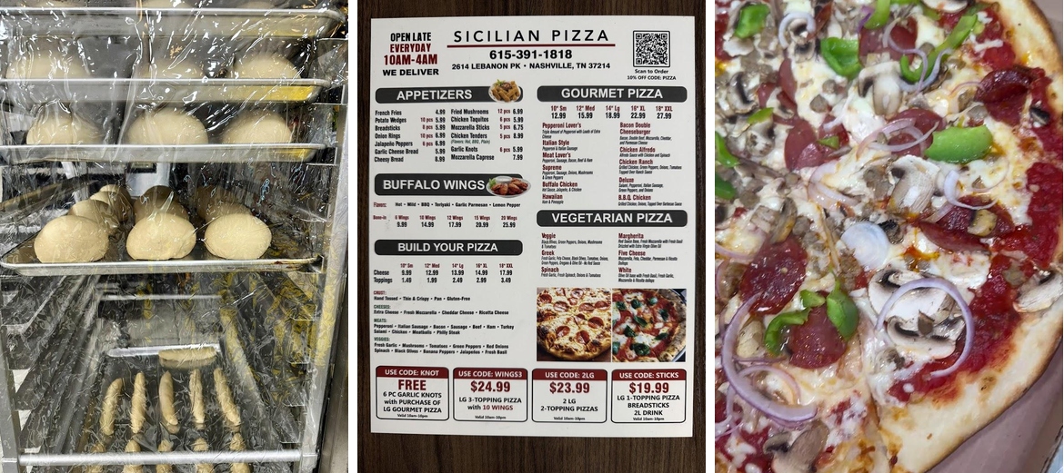 Sicilian Pizza Airport Menu